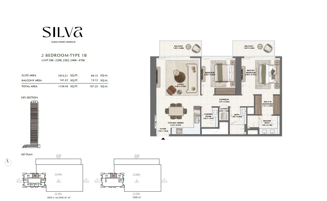 Floor plan for Type 1B