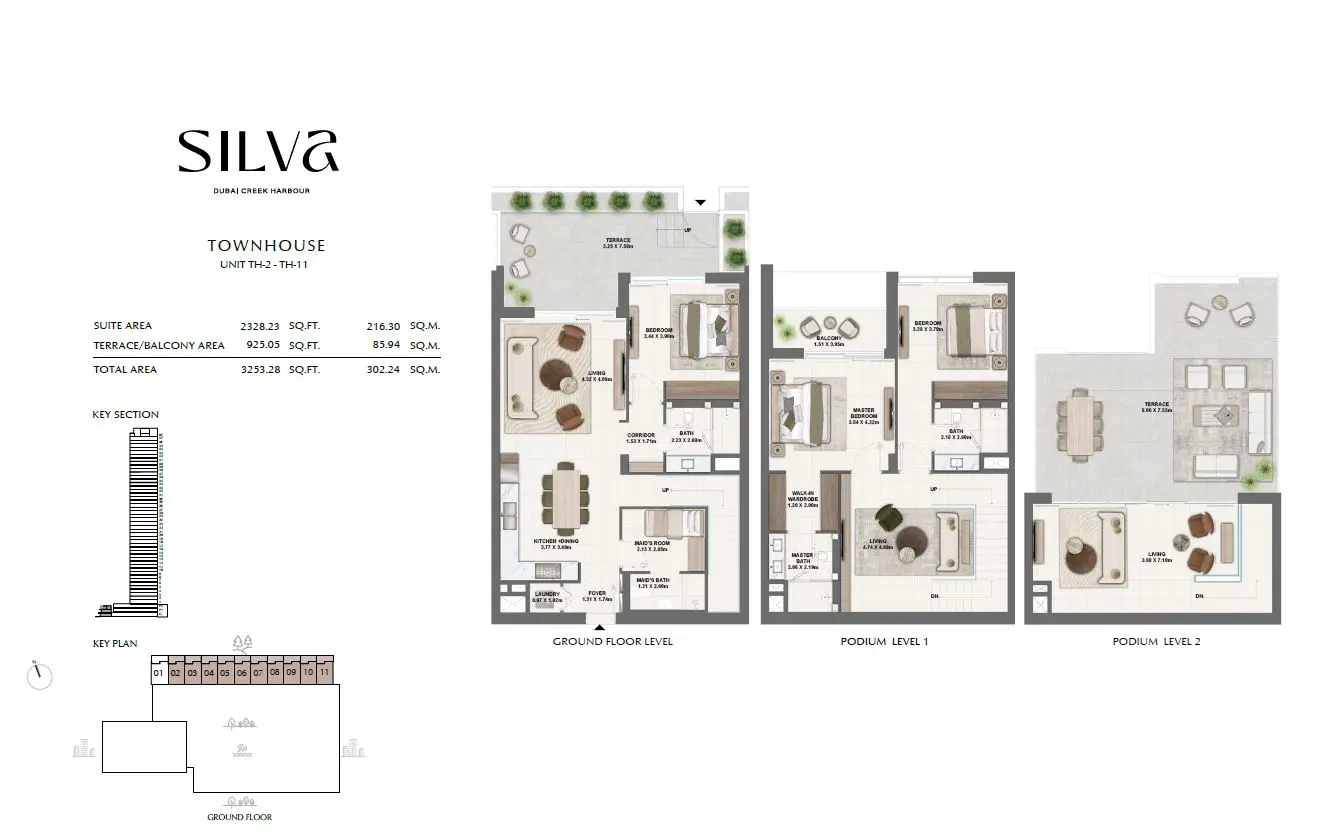 Floor plan for Type TH-2