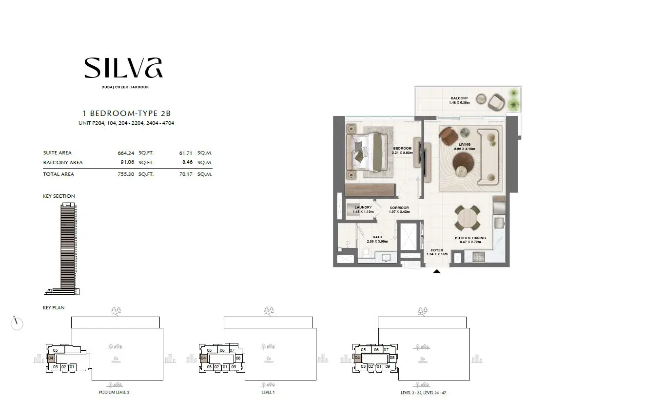 Floor plan for Type 2B