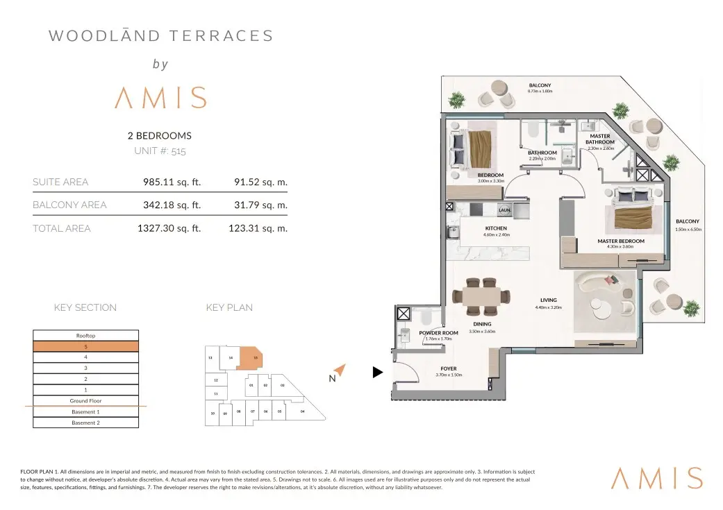 Floor plan for Unit 515