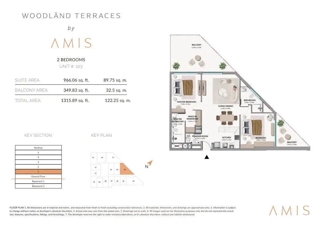 Floor plan for Unit 103