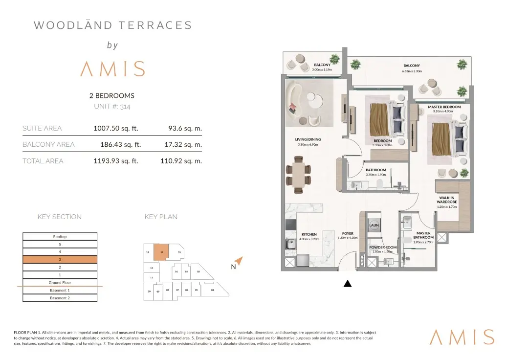 Floor plan for Unit 314