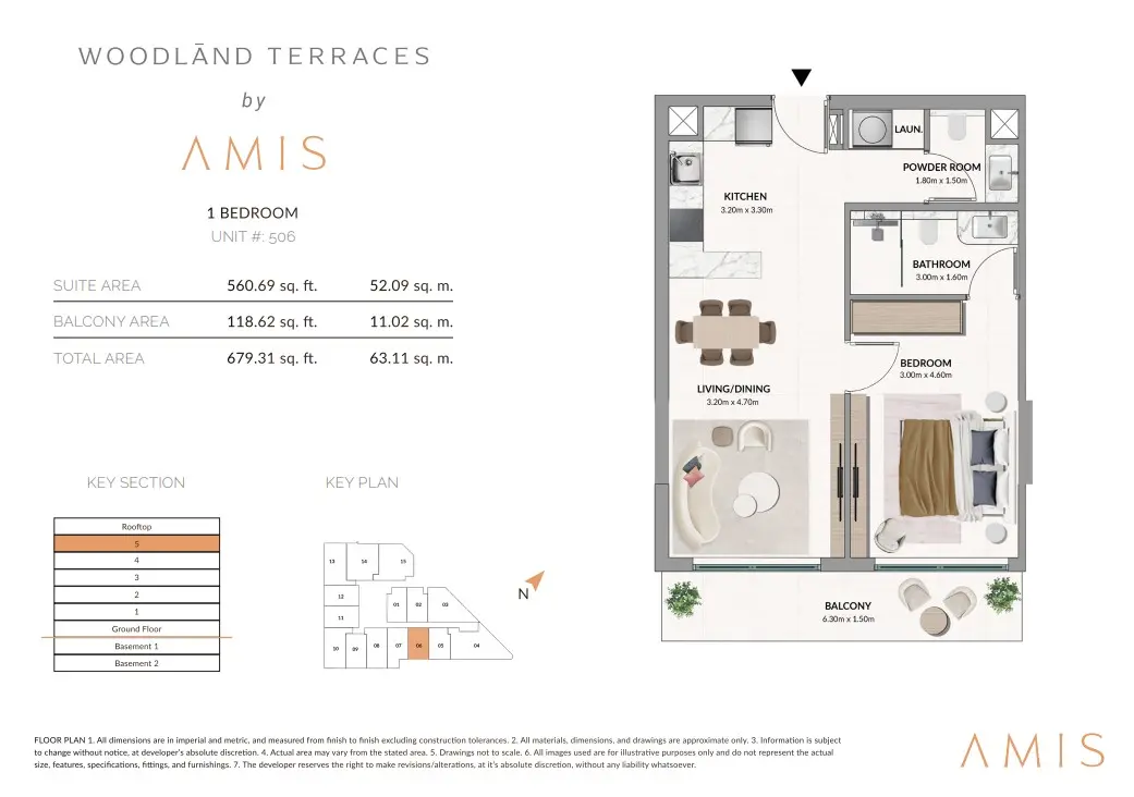Floor plan for Unit 506