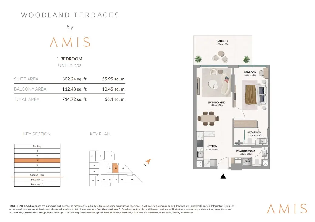 Floor plan for Unit 302