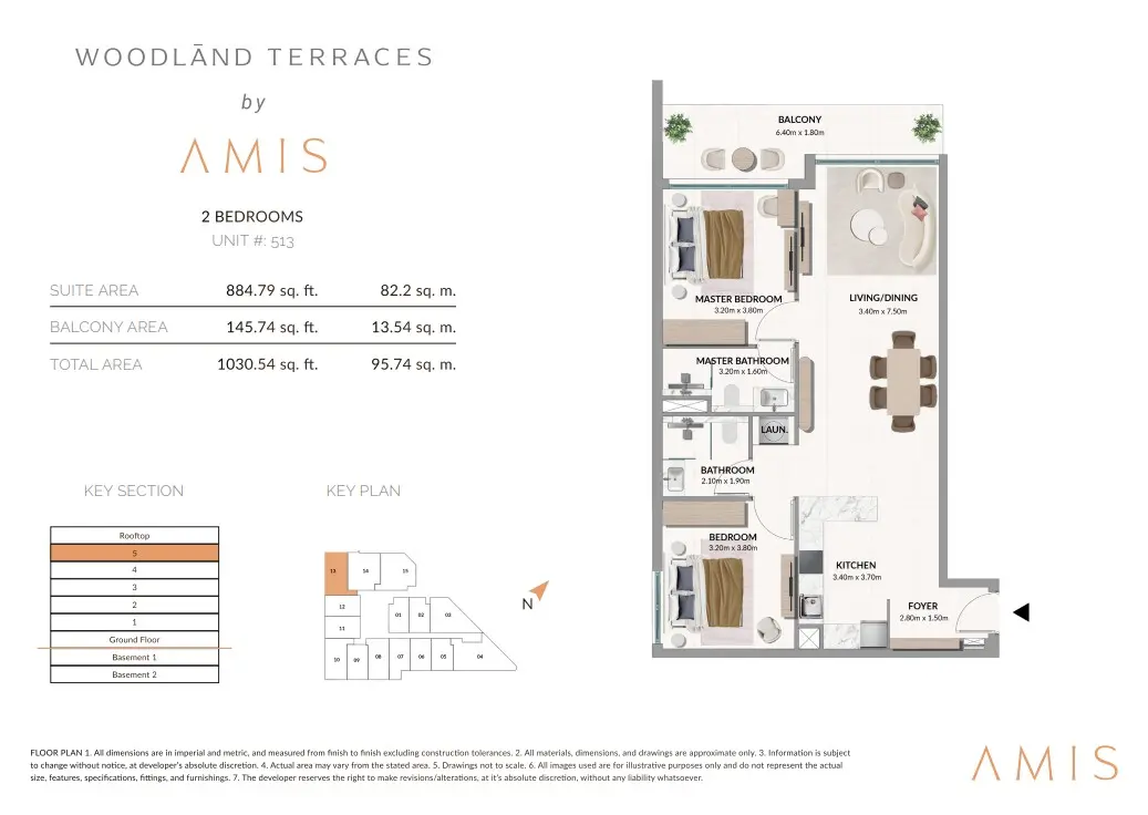Floor plan for Unit 513