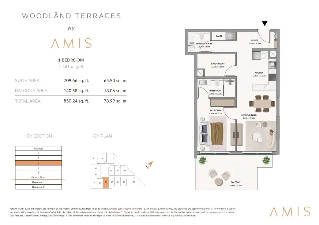 Floor plan for Unit 308