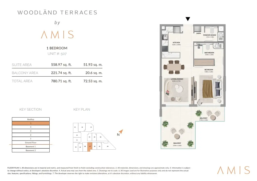 Floor plan for Unit 507