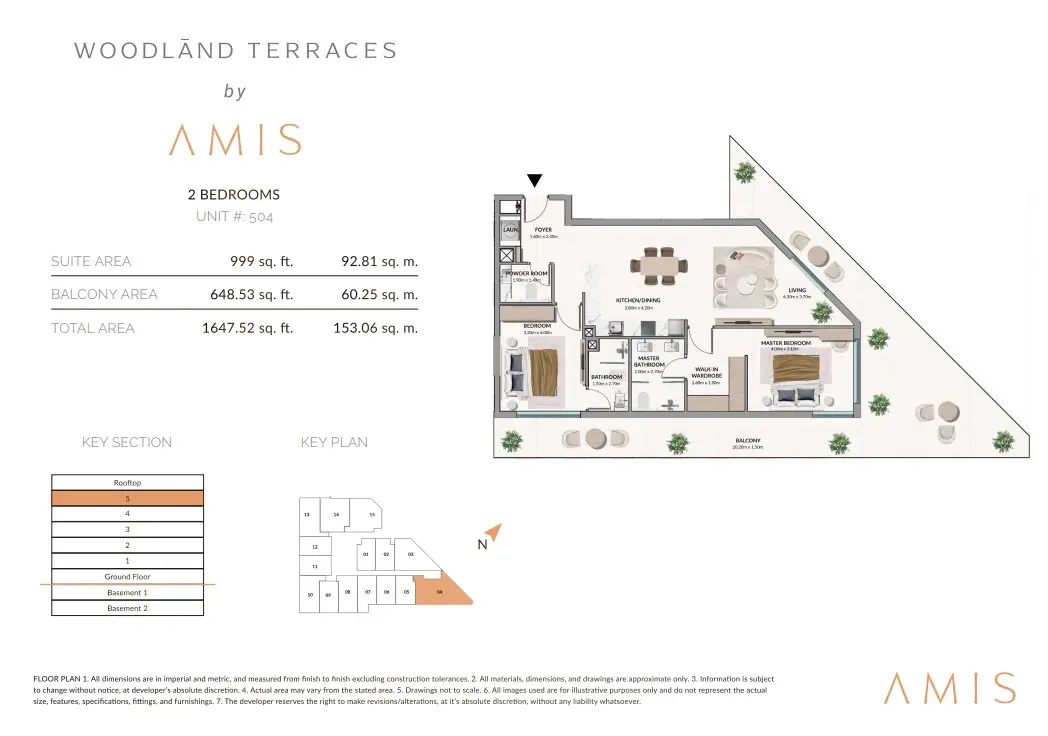 Floor plan for Unit 504