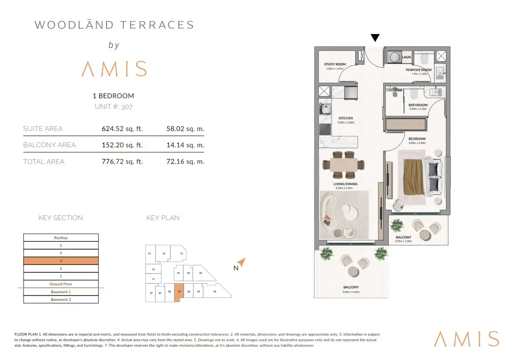 Floor plan for Unit 307