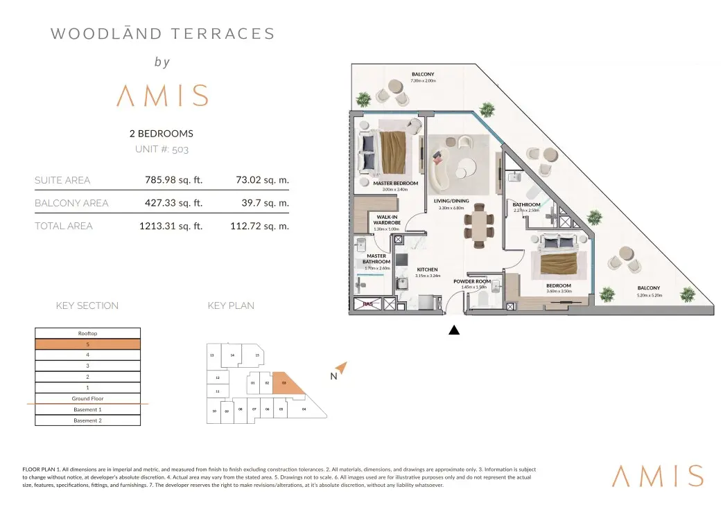 Floor plan for Unit 503