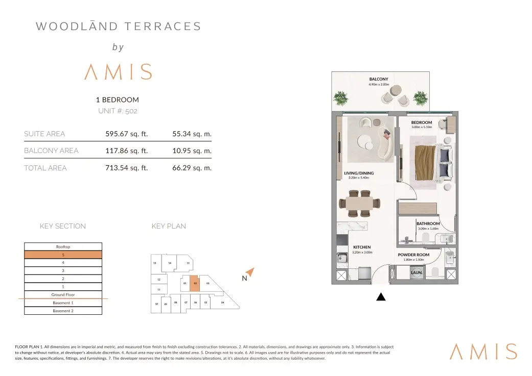 Floor plan for Unit 502