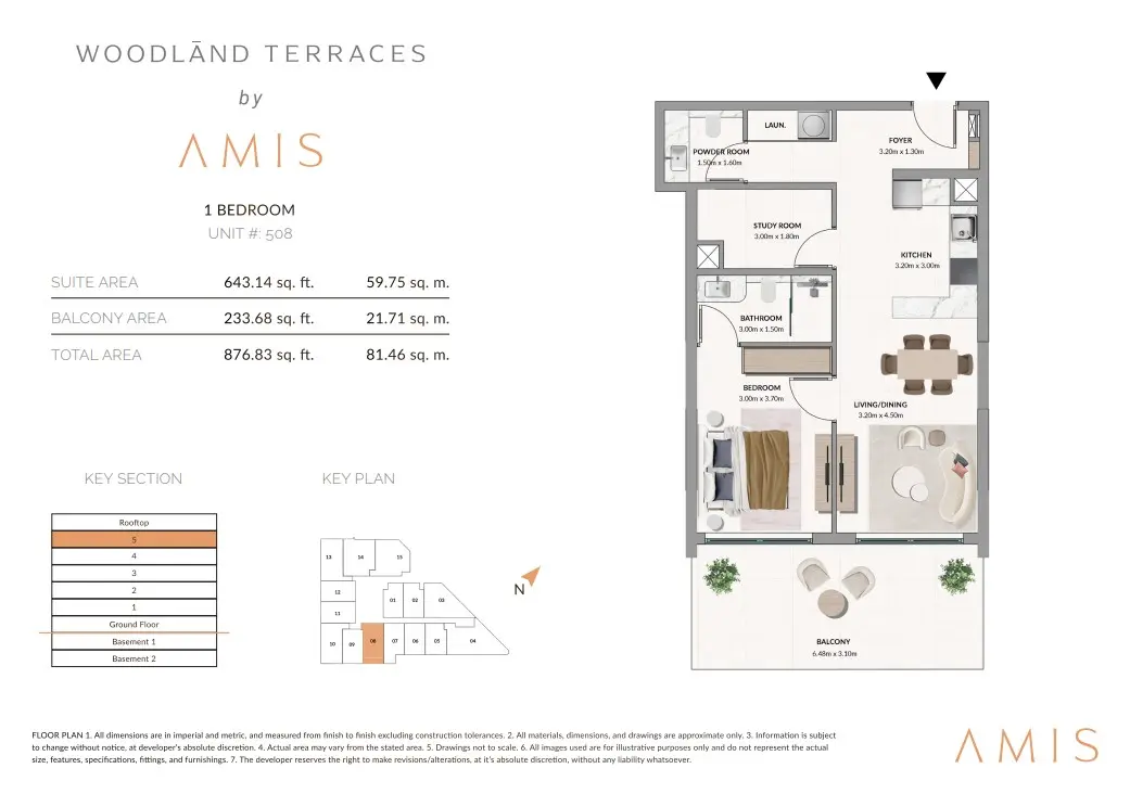 Floor plan for Unit 508