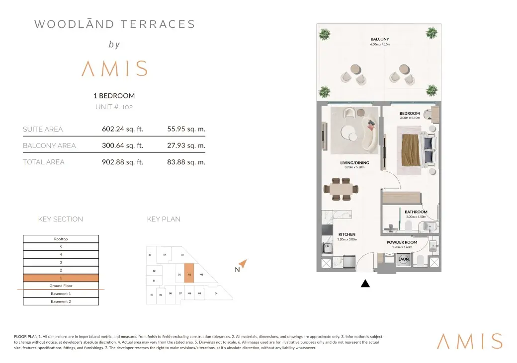 Floor plan for Unit 102