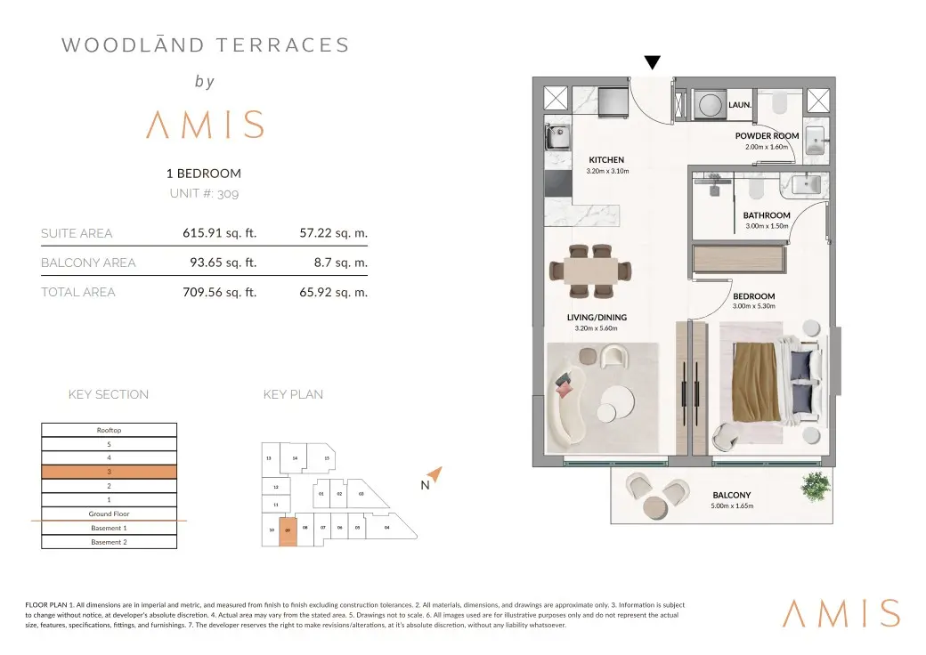 Floor plan for Unit 309
