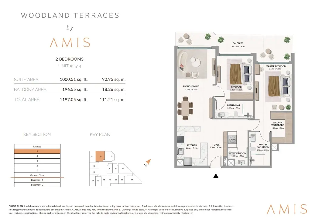 Floor plan for Unit 514