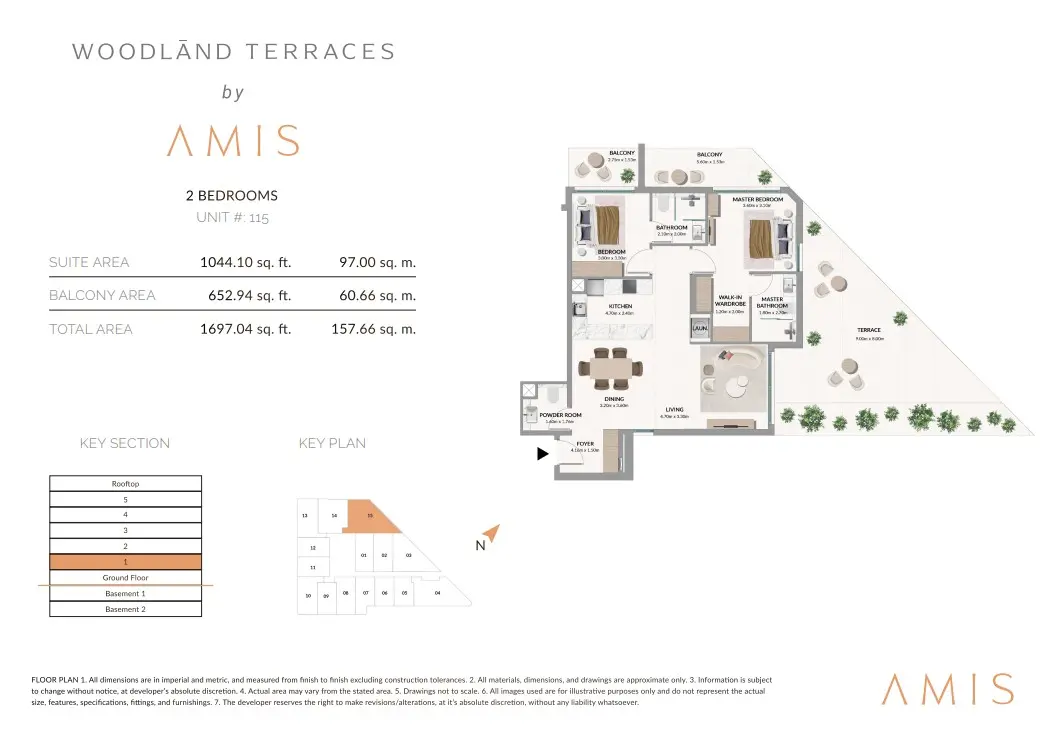 Floor plan for Unit 115