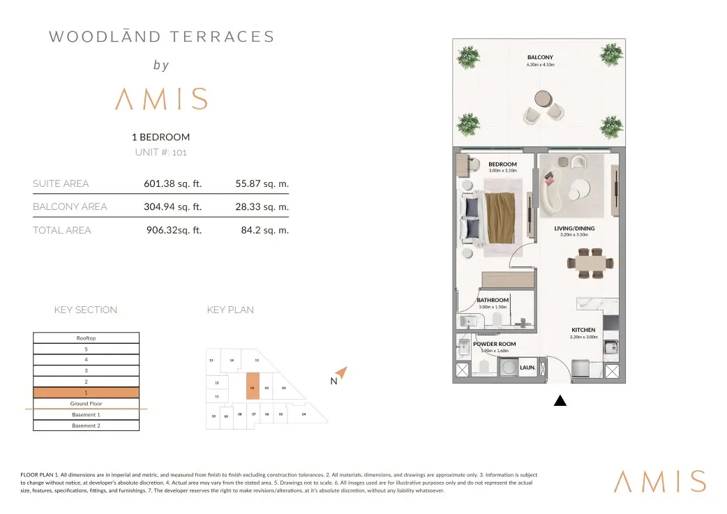 Floor plan for Unit 101