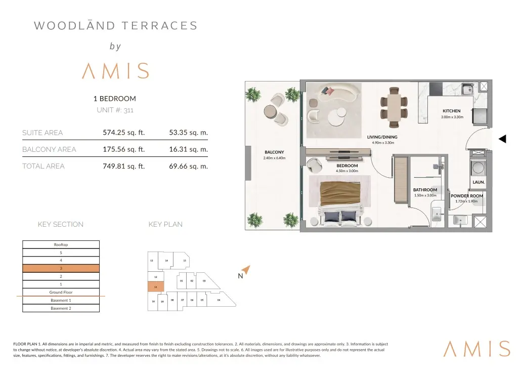 Floor plan for Unit 311