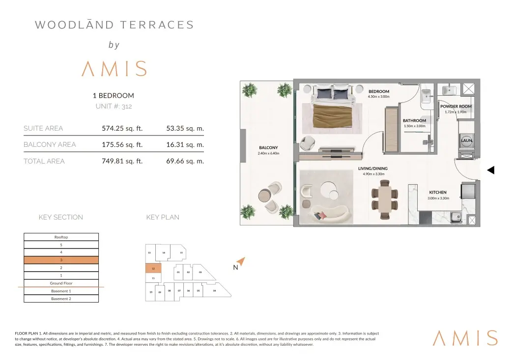 Floor plan for Unit 312