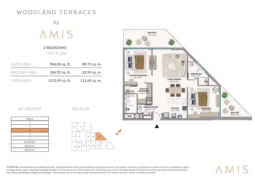 Floor plan for Unit 303