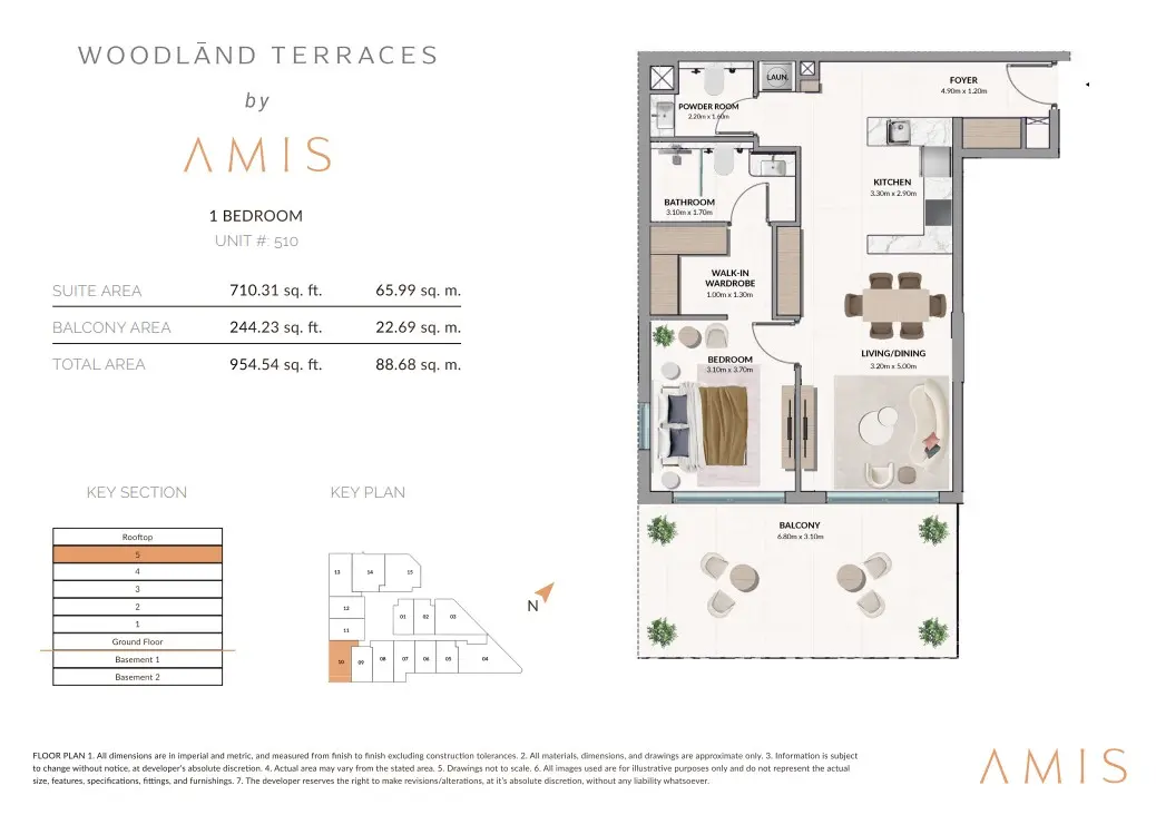 Floor plan for Unit 510