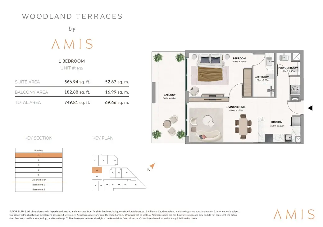 Floor plan for Unit 512