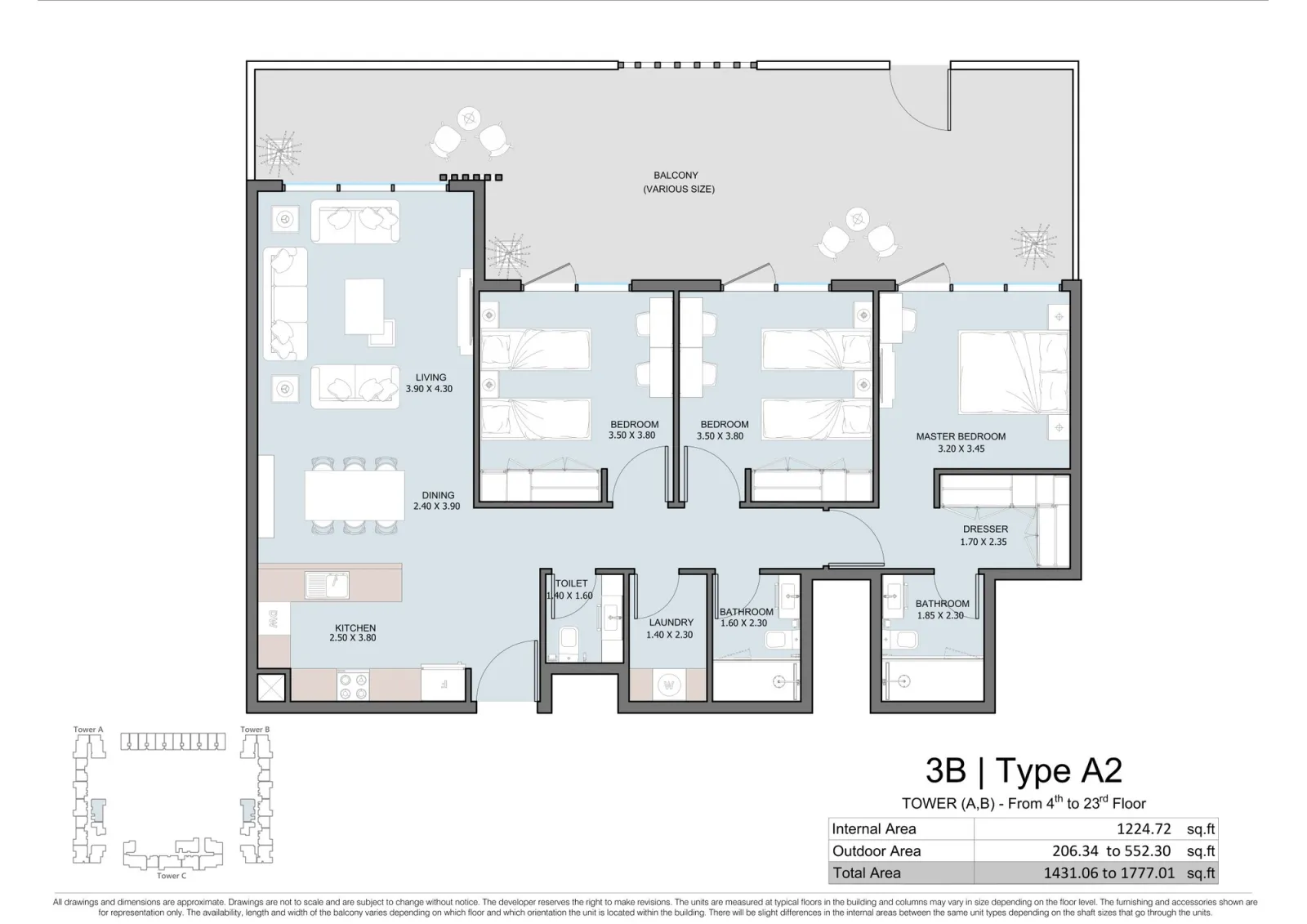 Floor plan for Type A2