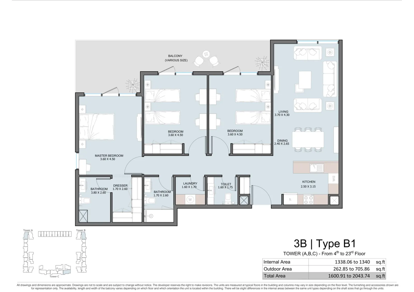 Floor plan for Type B1