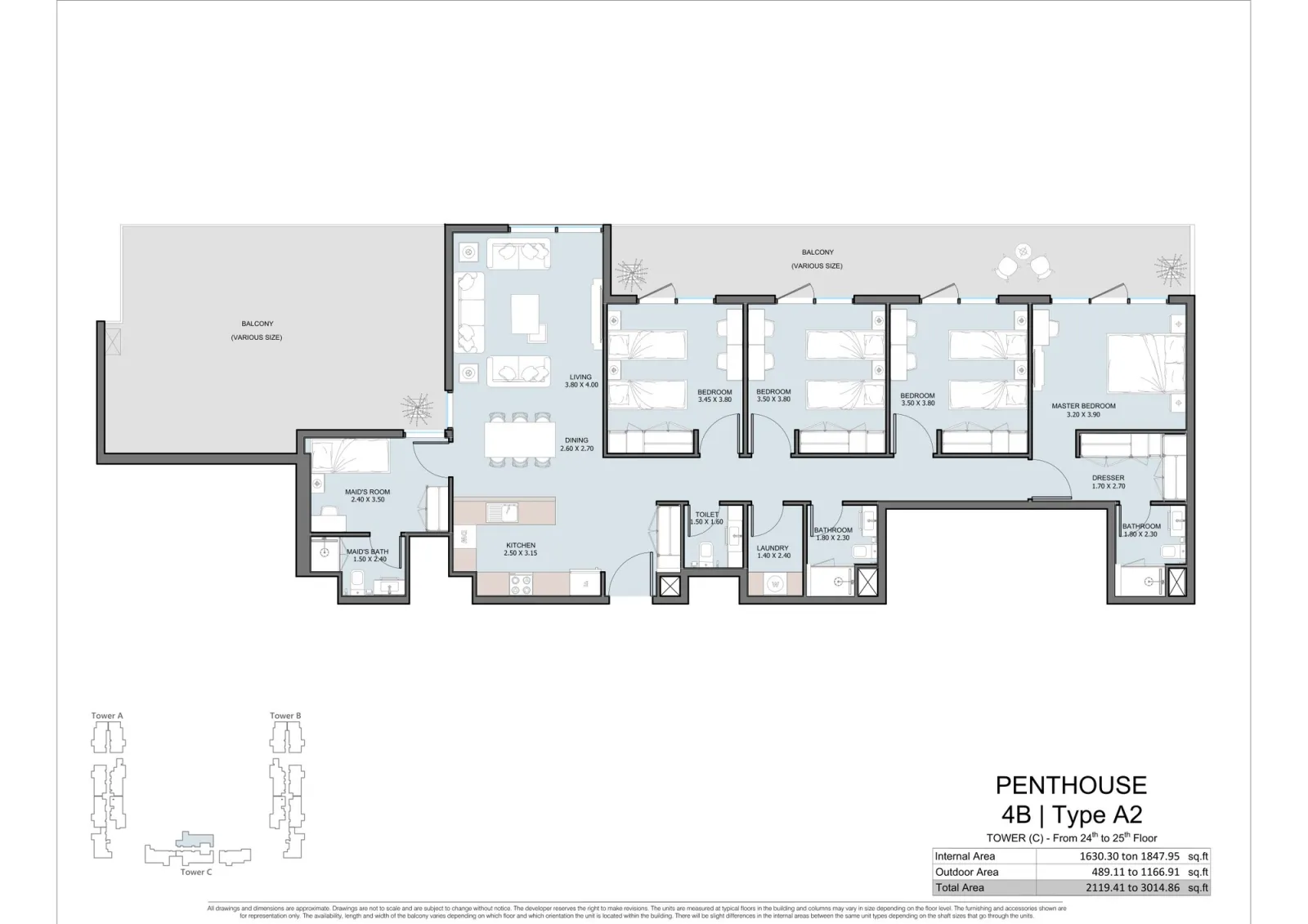 Floor plan for Type A2
