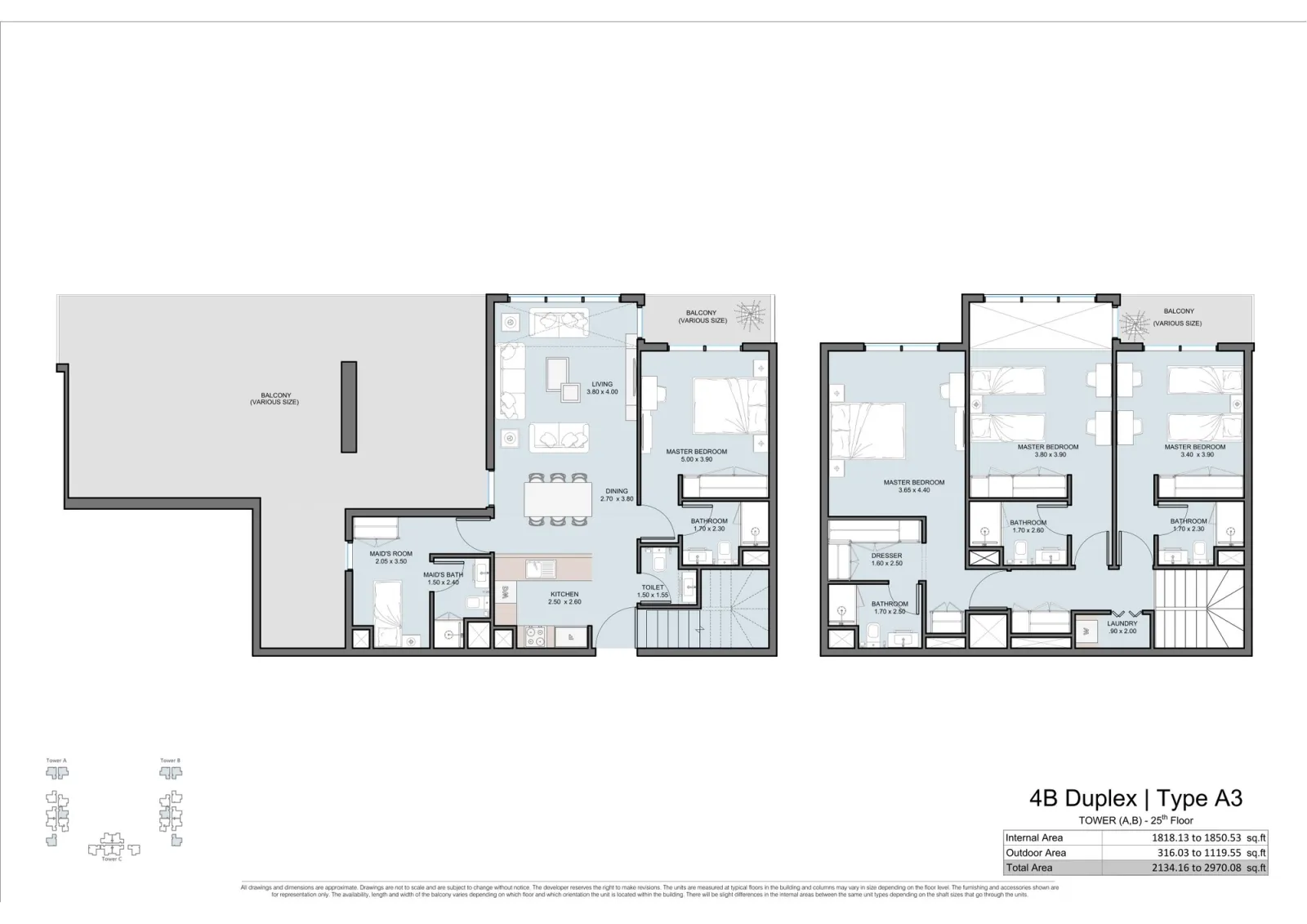 Floor plan for Type A3