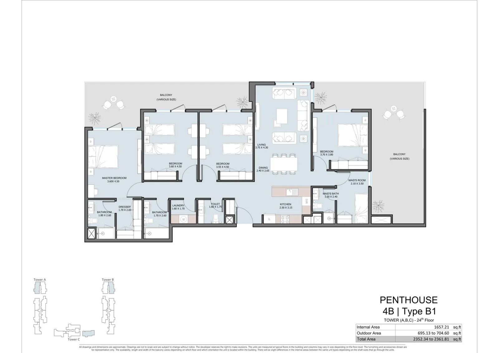 Floor plan for Type B1