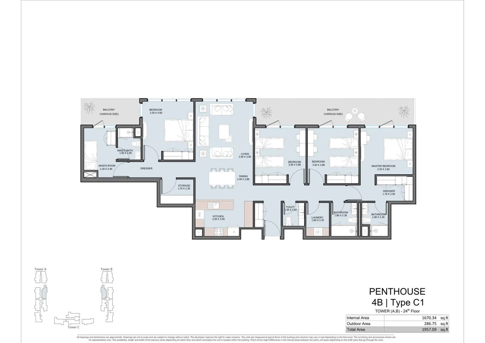 Floor plan for Type C1