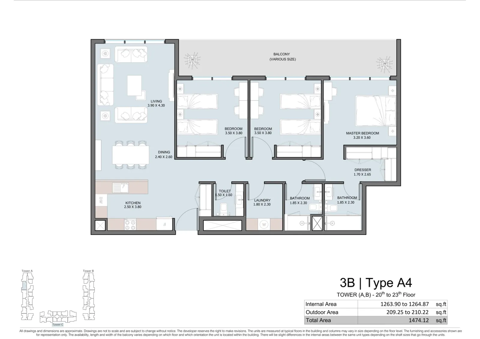 Floor plan for Type A4