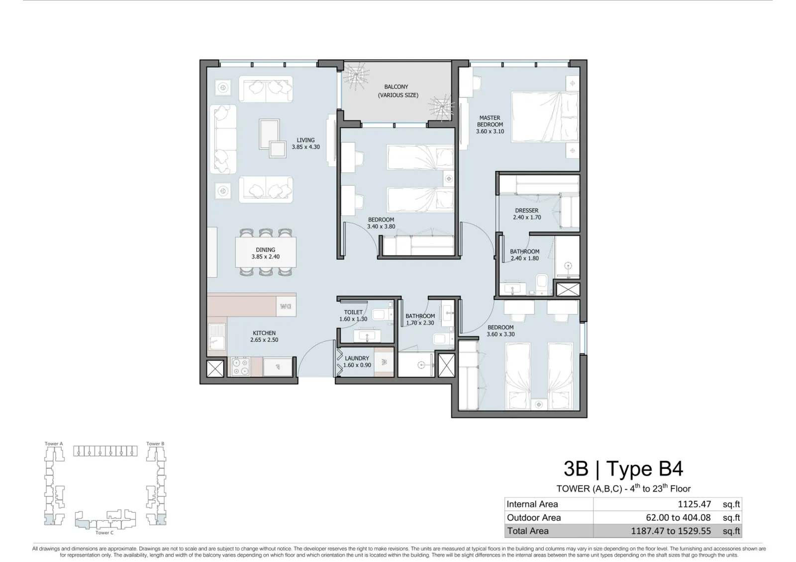 Floor plan for Type B4