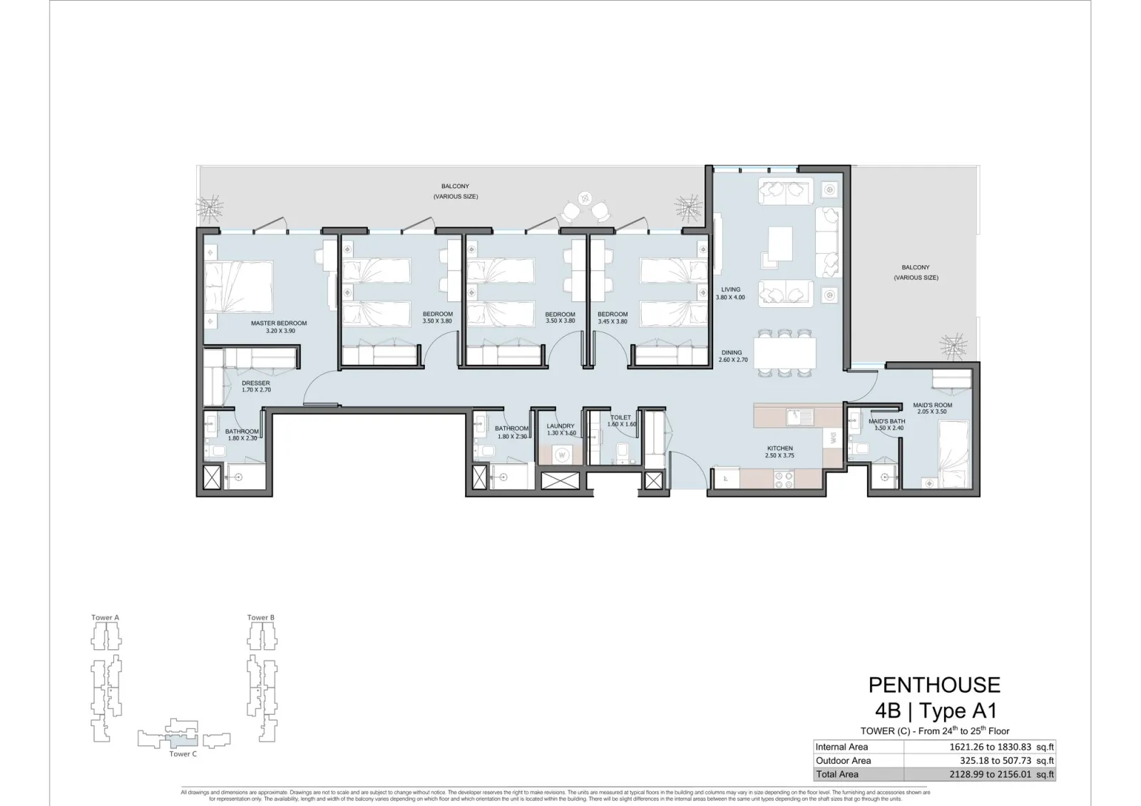 Floor plan for Type A1