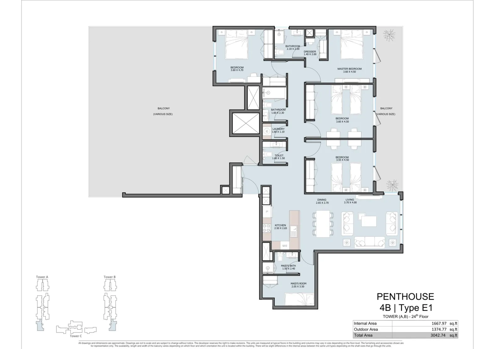 Floor plan for Type E1