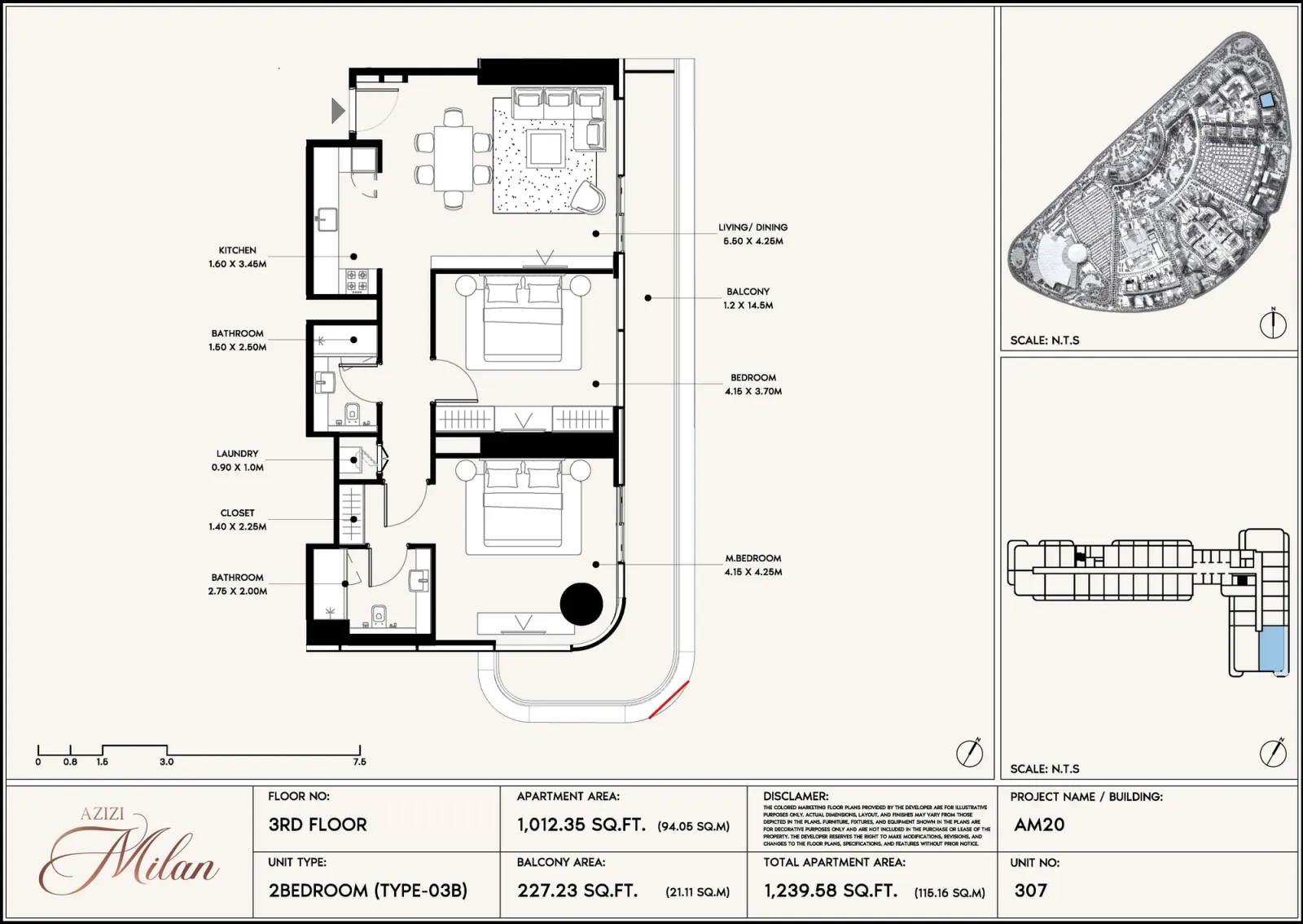 Floor plan for Type 03B
