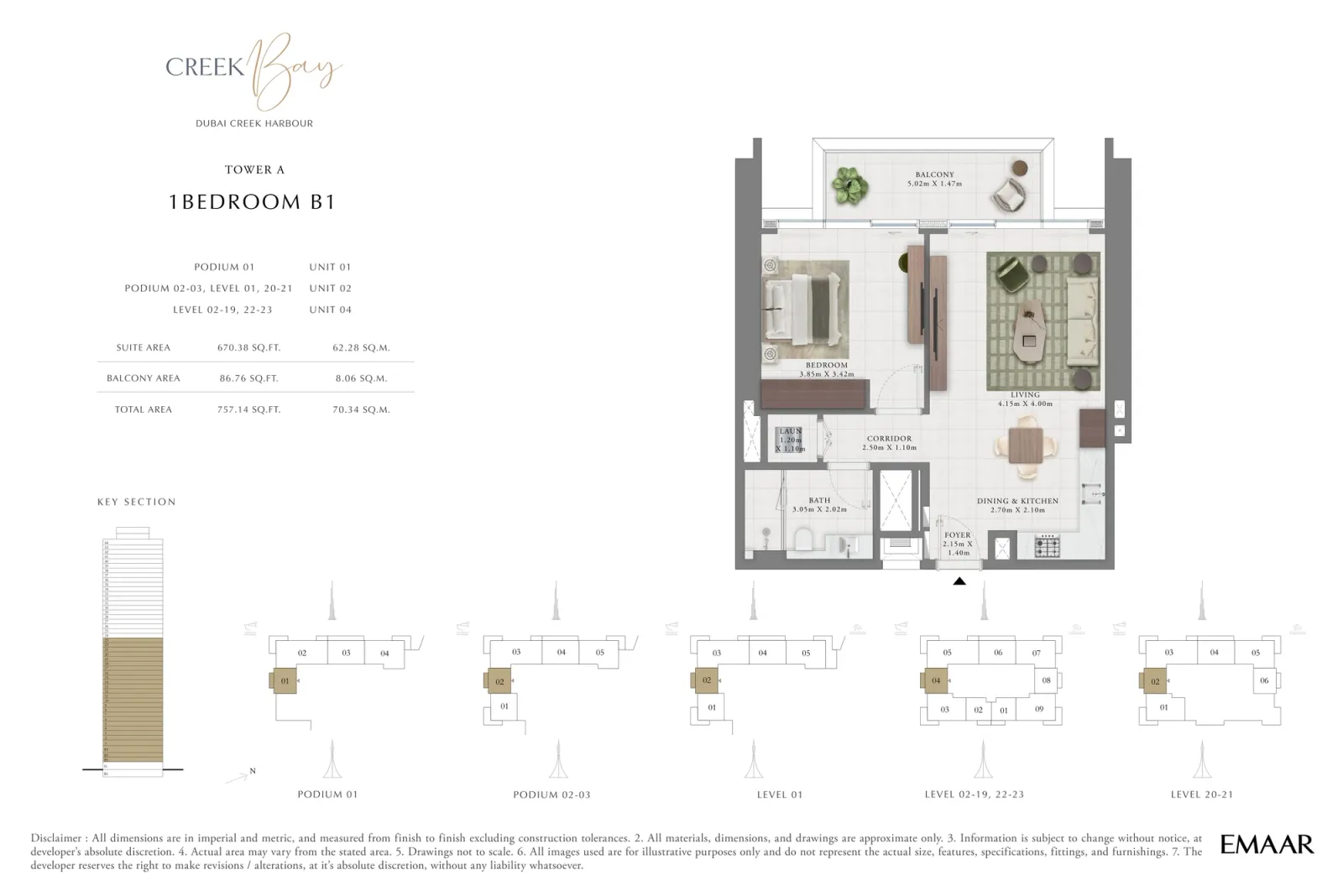 Floor plan for Type B1