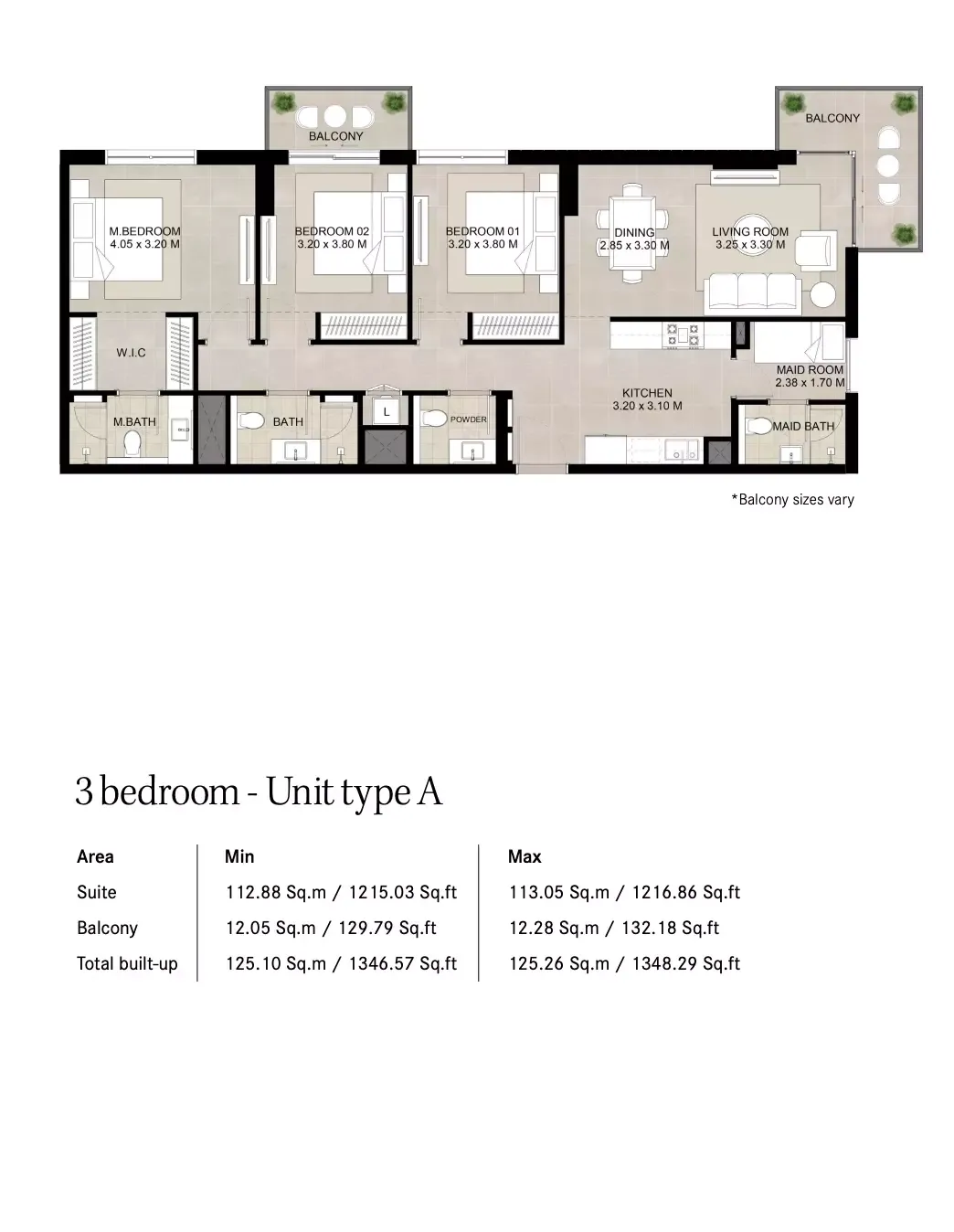 Floor plan for Type A