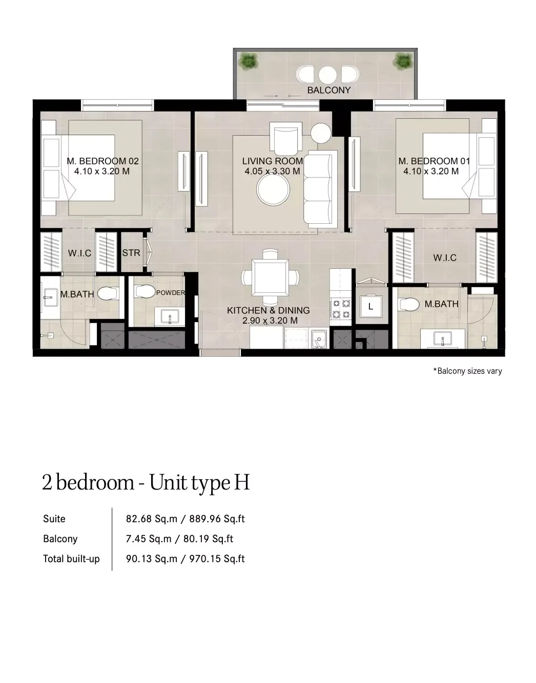 Floor plan for Type H