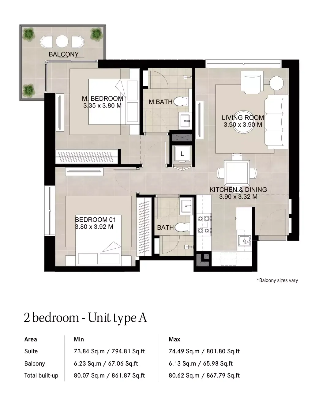 Floor plan for Type A