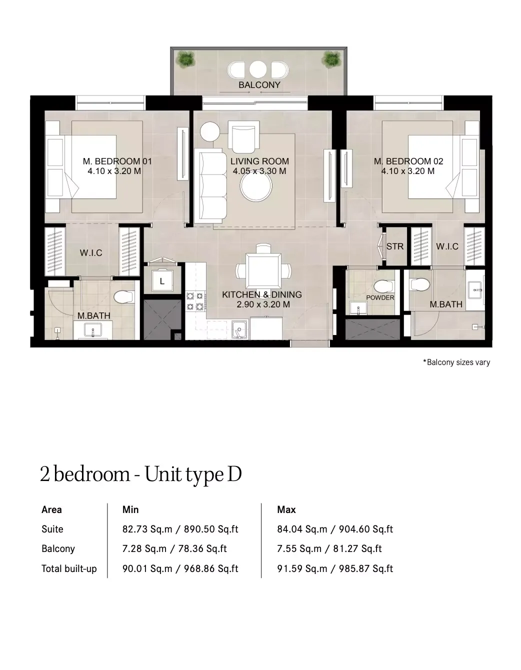 Floor plan for Type D