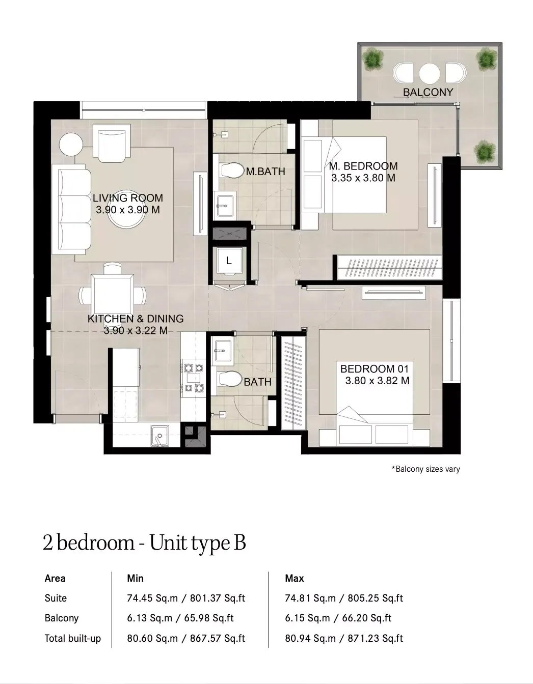 Floor plan for Type B