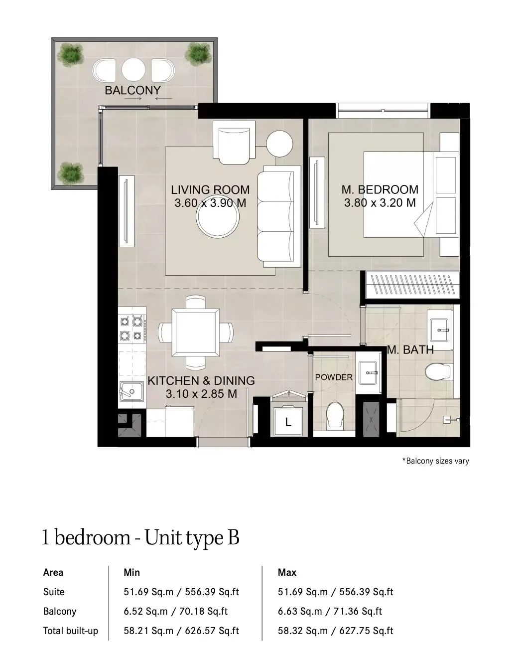 Floor plan for Type B