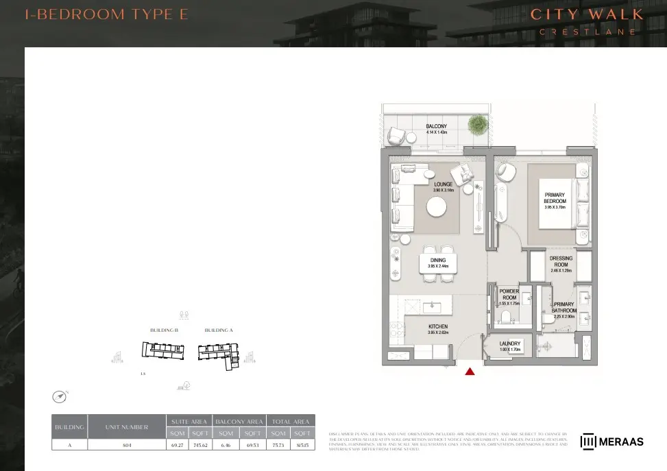 Floor plan for Type E