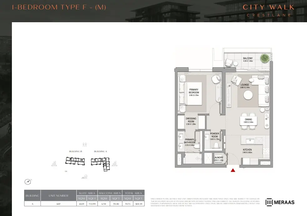 Floor plan for Type F-M
