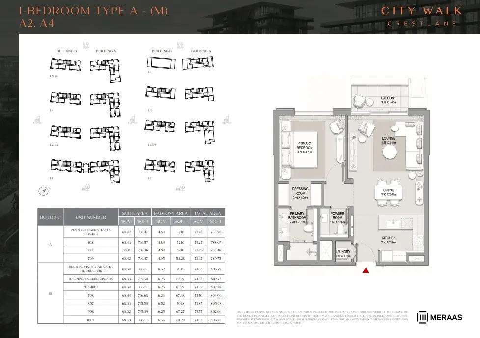 Floor plan for Type A-M