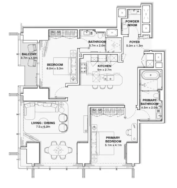 Floor plan for Type B