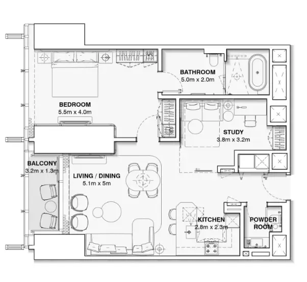 Floor plan for Type A
