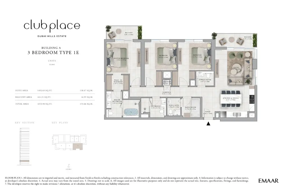 Floor plan for Type 1E